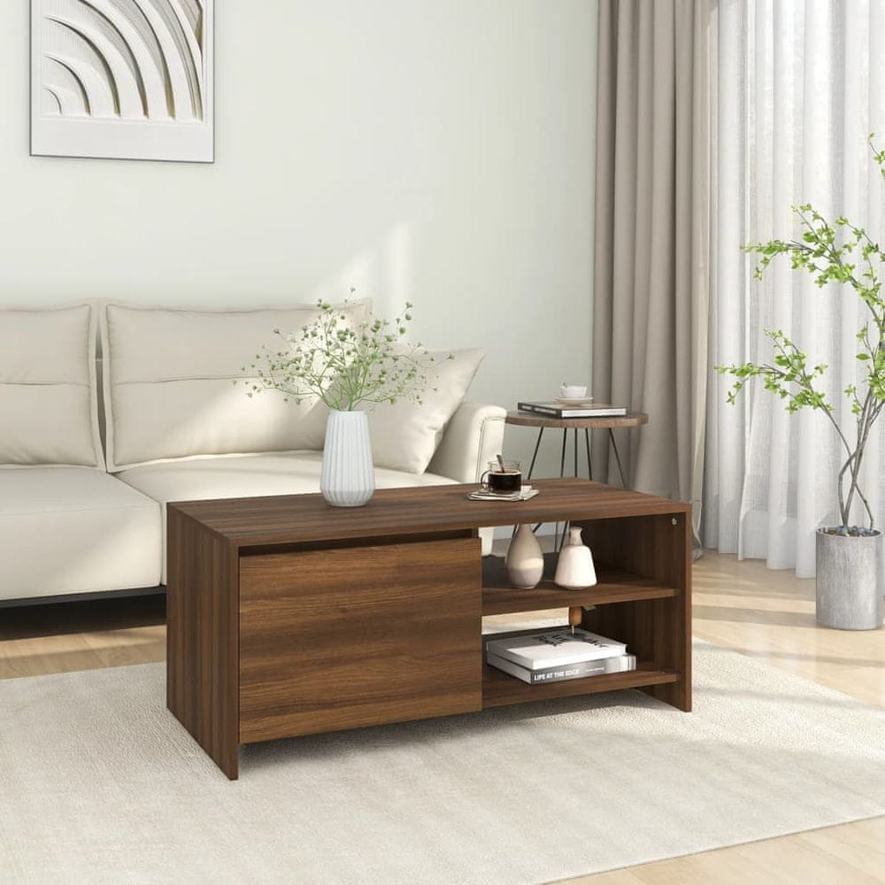 Petromila vidaXL Konferenčný stolík hnedý dub 102x50x45 cm spracované drevo